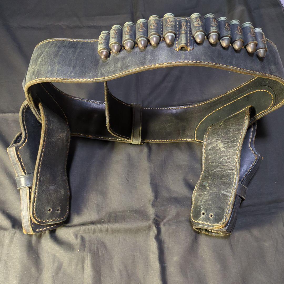 本革製 ウエスタン ガンベルト ダブルホルスター