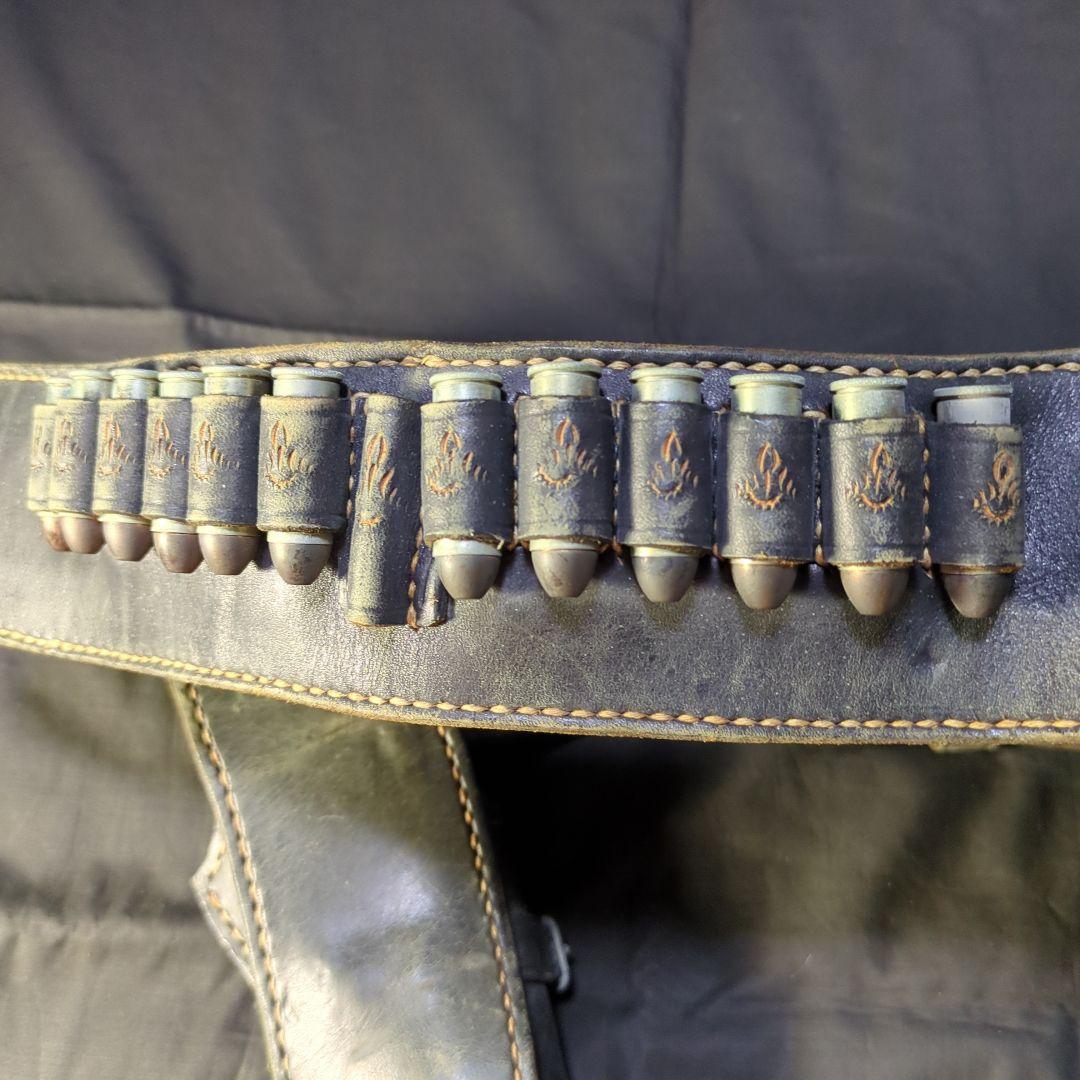 本革製 ウエスタン ガンベルト ダブルホルスター