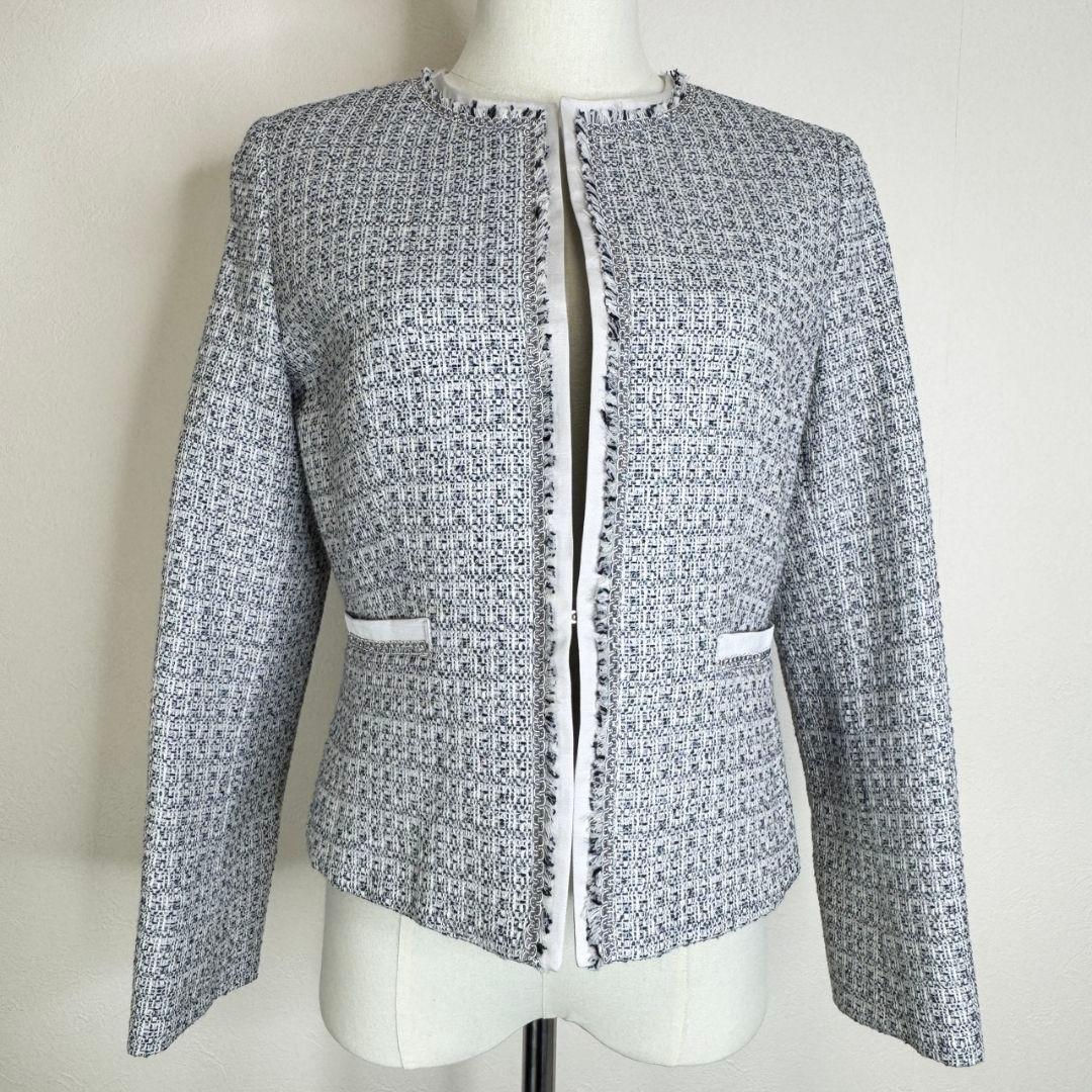 ぴろきちくんになります 23区 ライトシャインツイードノーカラージャケット