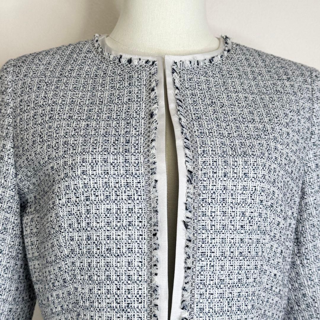 ぴろきちくんになります 23区 ライトシャインツイードノーカラージャケット