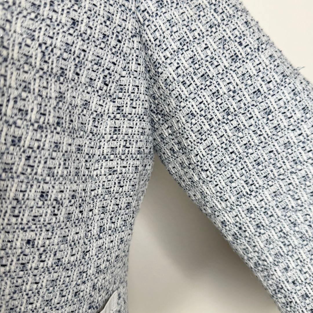 ぴろきちくんになります 23区 ライトシャインツイードノーカラージャケット