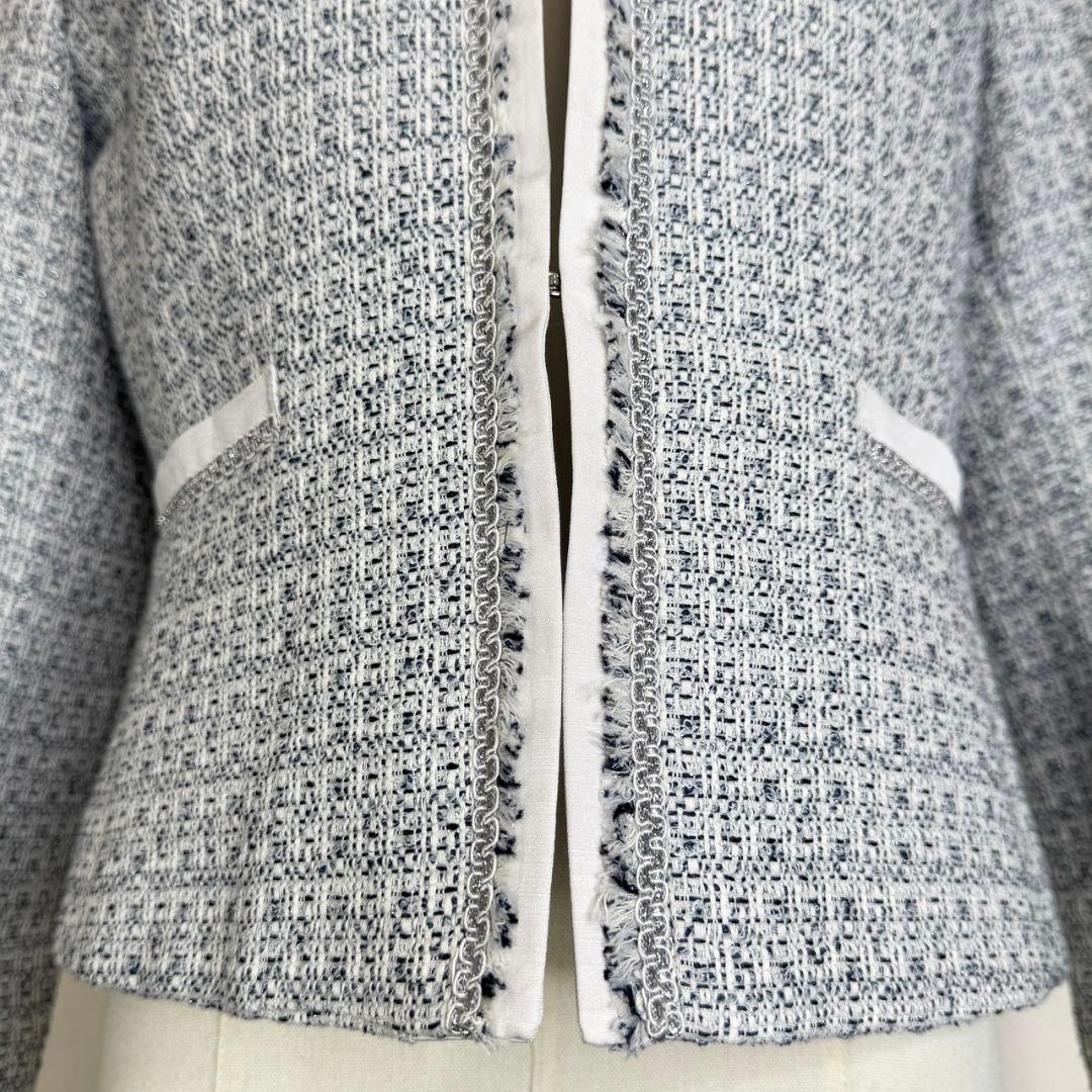 ぴろきちくんになります 23区 ライトシャインツイードノーカラージャケット