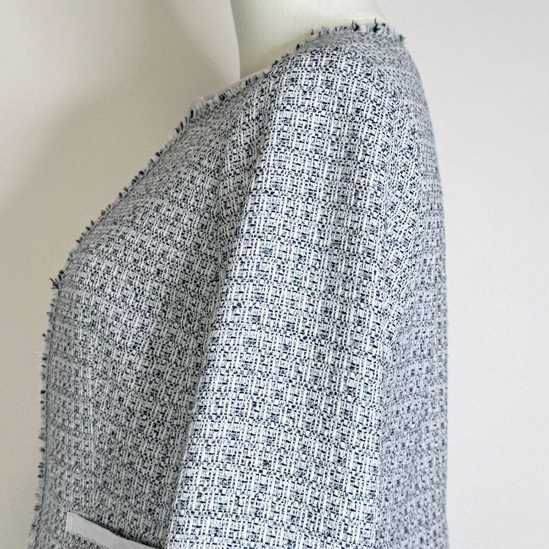 ぴろきちくんになります 23区 ライトシャインツイードノーカラージャケット