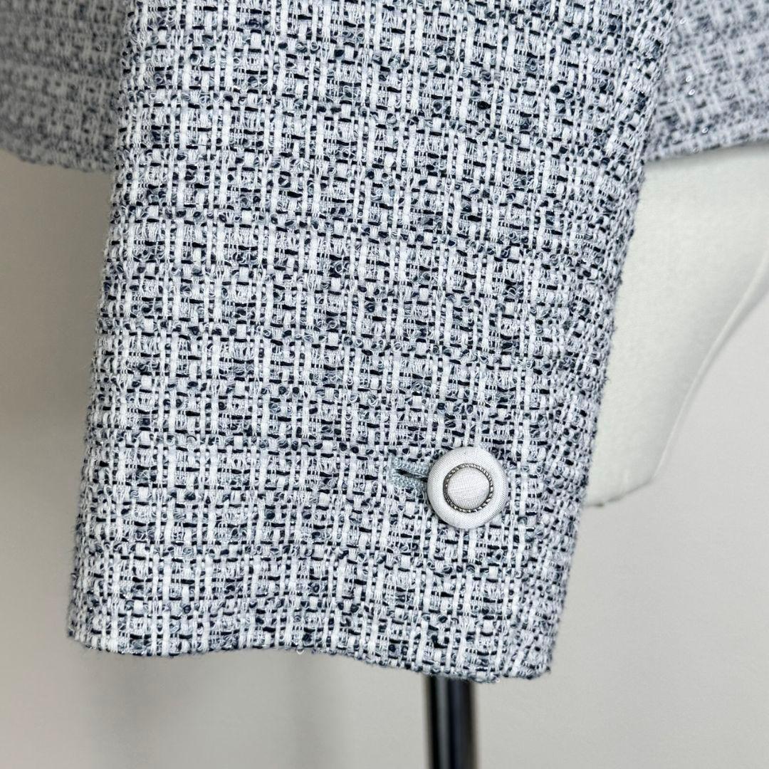 ぴろきちくんになります 23区 ライトシャインツイードノーカラージャケット