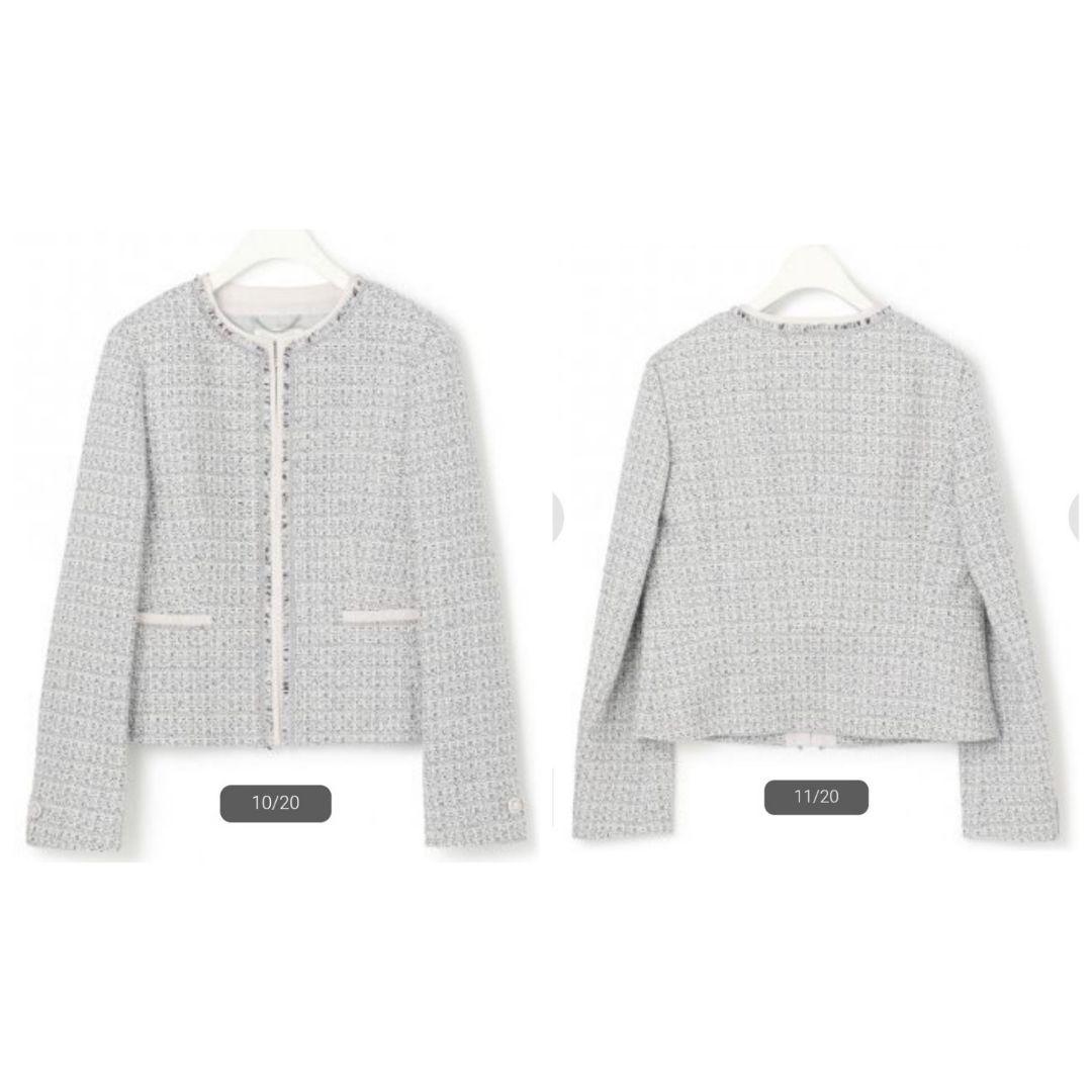 ぴろきちくんになります 23区 ライトシャインツイードノーカラージャケット