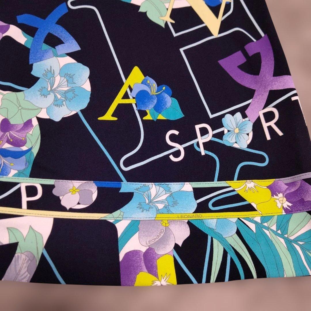 LEONARD SPORT 花柄 ロゴ ポロ チュニック丈 カンカン