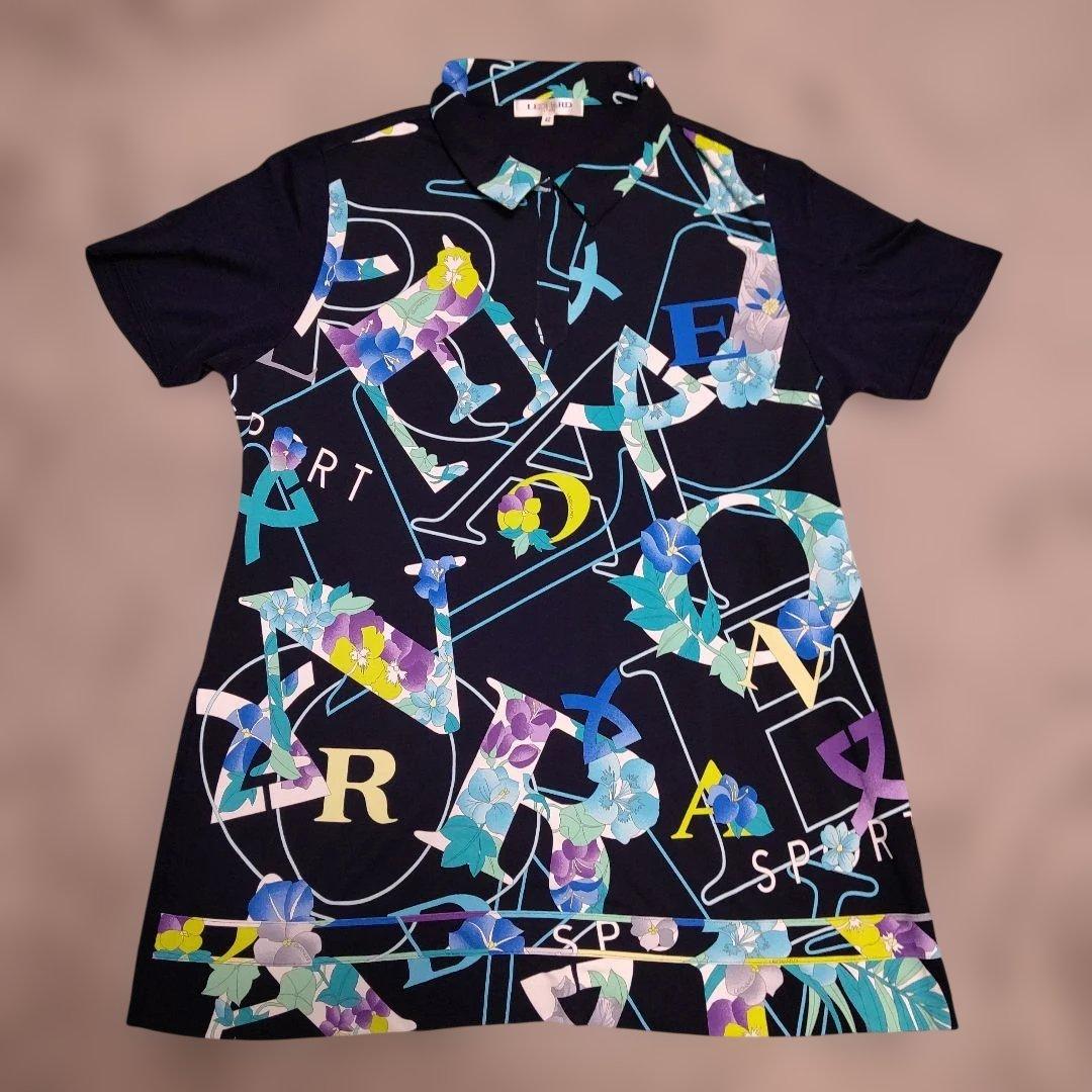 LEONARD SPORT 花柄 ロゴ ポロ チュニック丈 カンカン