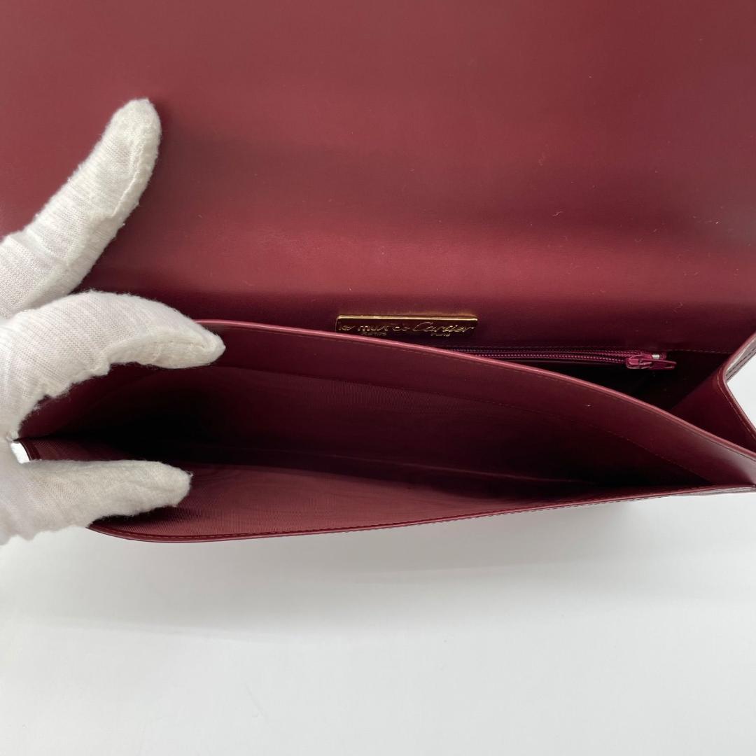 11493✨カルティエ クラッチバッグ マストライン レザー ボルドー