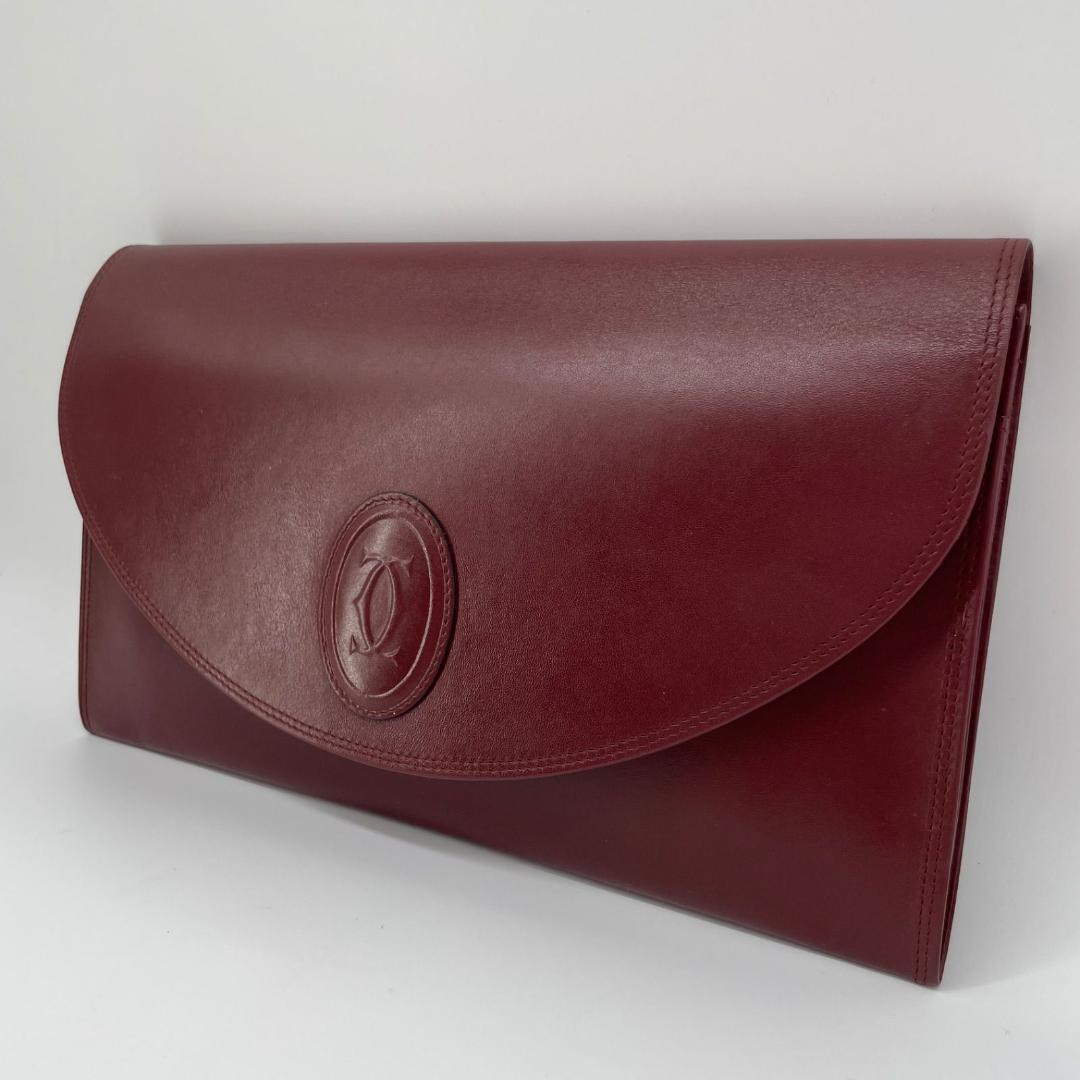 11493✨カルティエ クラッチバッグ マストライン レザー ボルドー