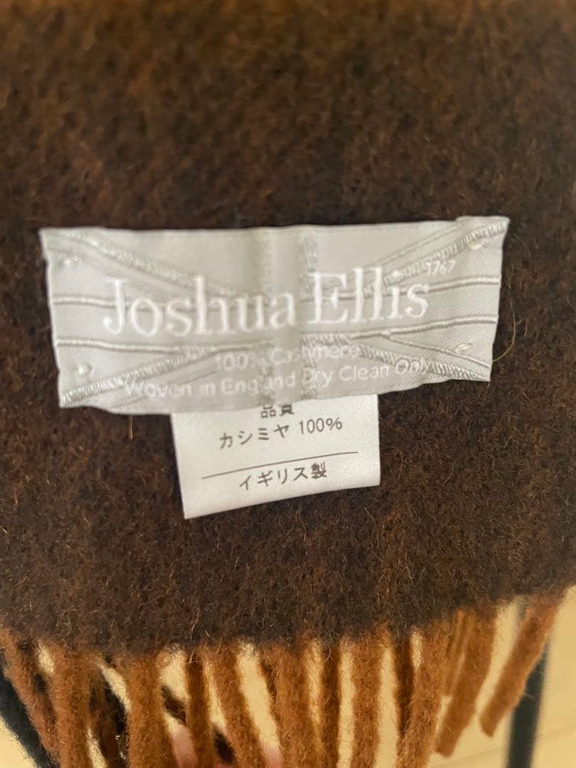 Joshua Ellis カシミヤ100%　チェック柄ストール