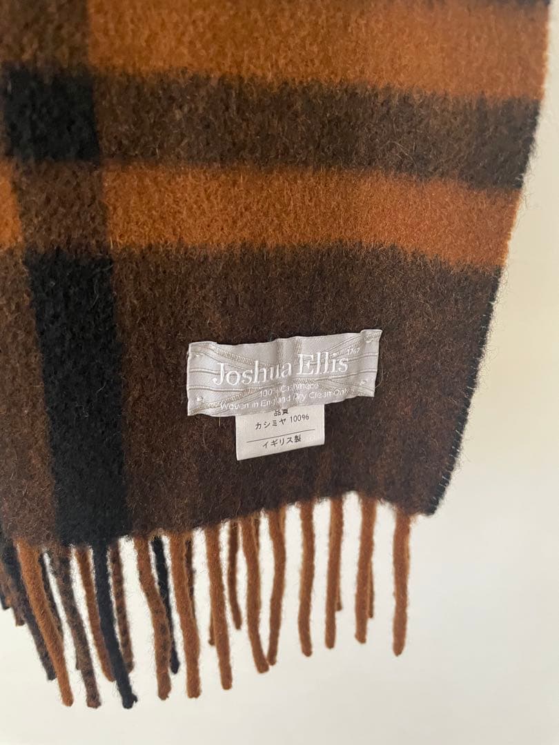 Joshua Ellis カシミヤ100%　チェック柄ストール