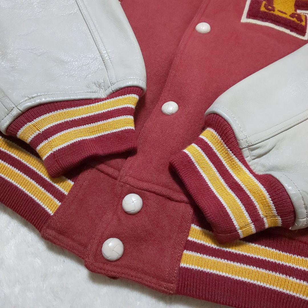 【美品/希少】PAZZO ヴィンテージ 異素材コンビスタジャン アーチロゴ