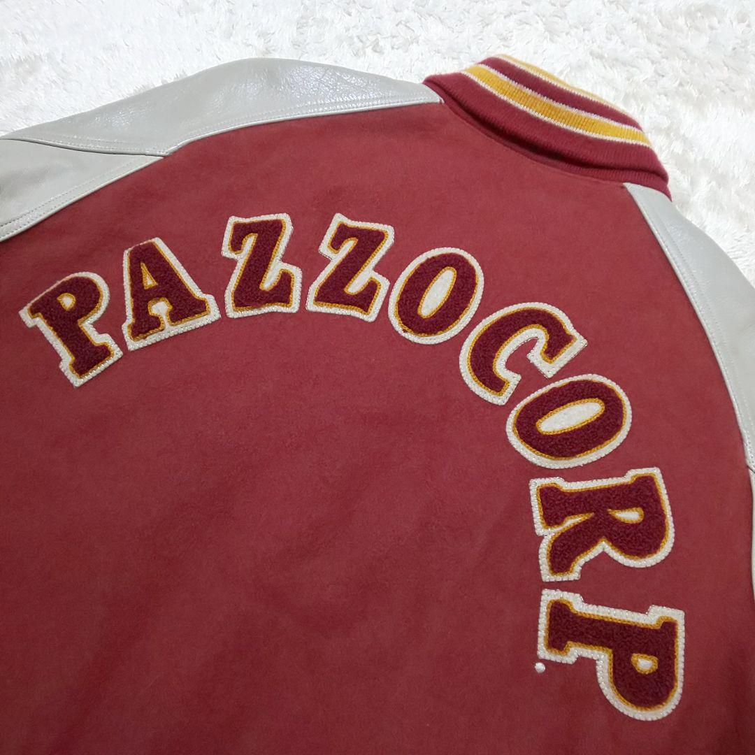 【美品/希少】PAZZO ヴィンテージ 異素材コンビスタジャン アーチロゴ