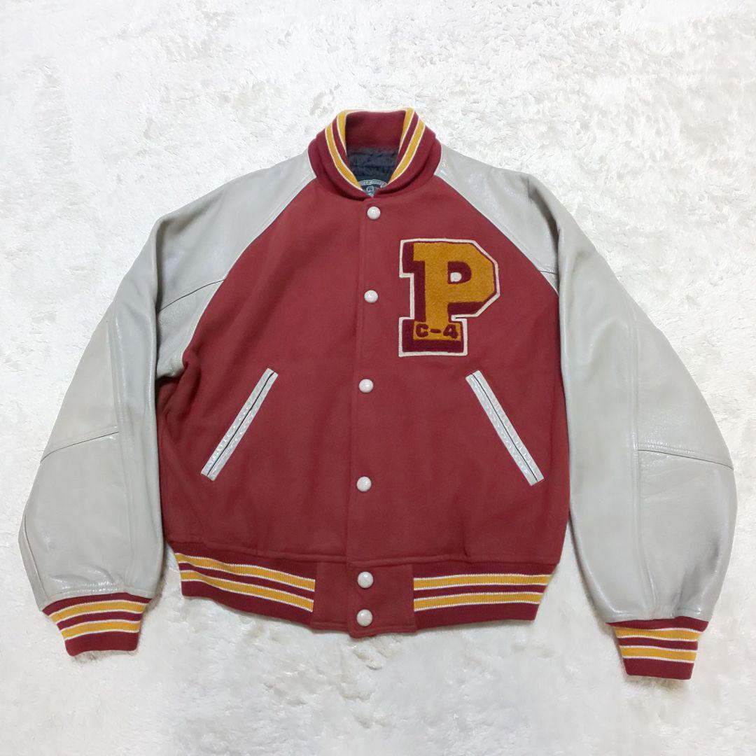 【美品/希少】PAZZO ヴィンテージ 異素材コンビスタジャン アーチロゴ