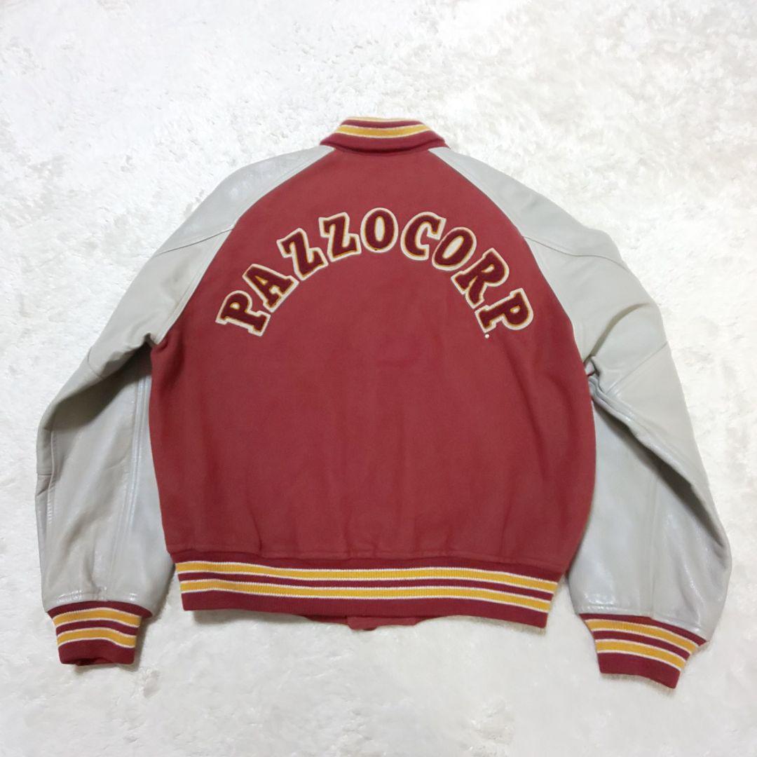 【美品/希少】PAZZO ヴィンテージ 異素材コンビスタジャン アーチロゴ