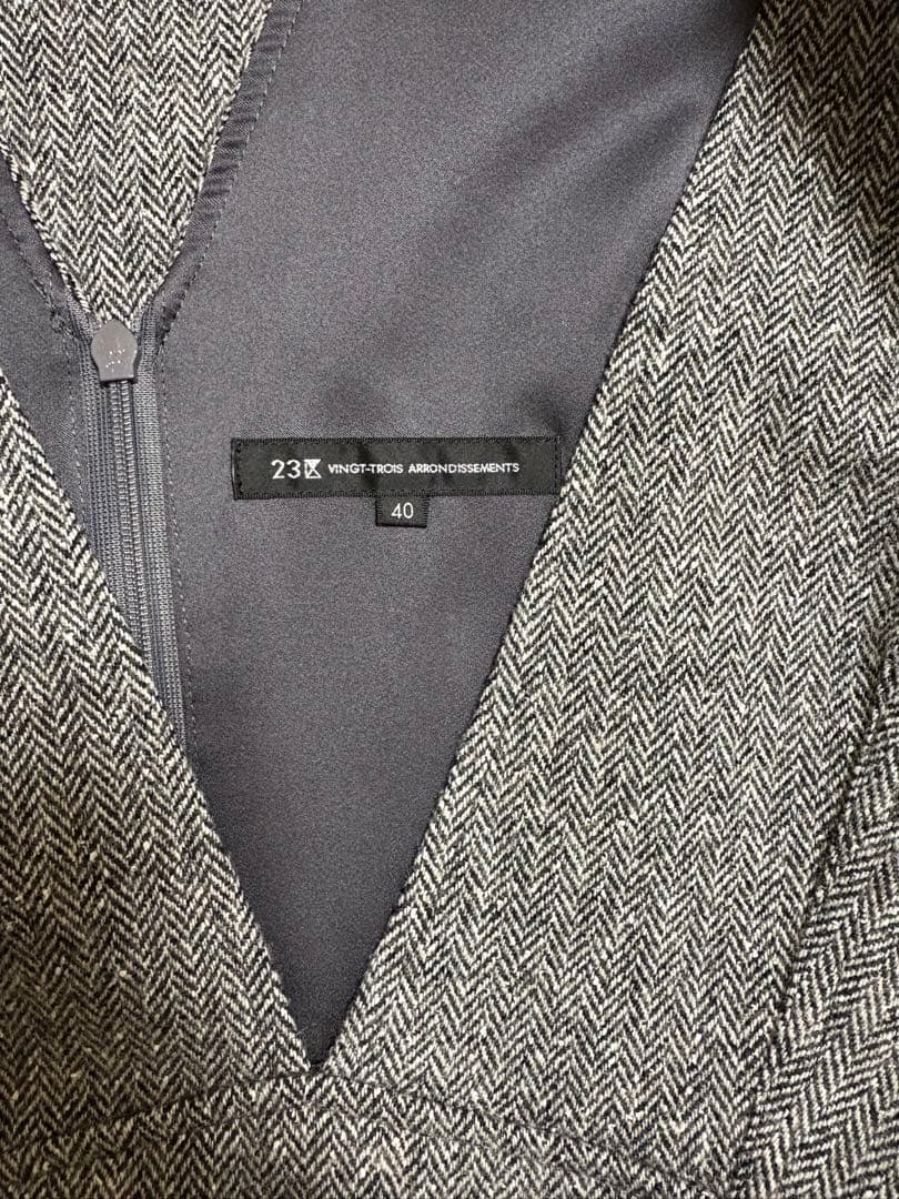 23区 シルクネップヘリンボーン オールインワン ワンピース