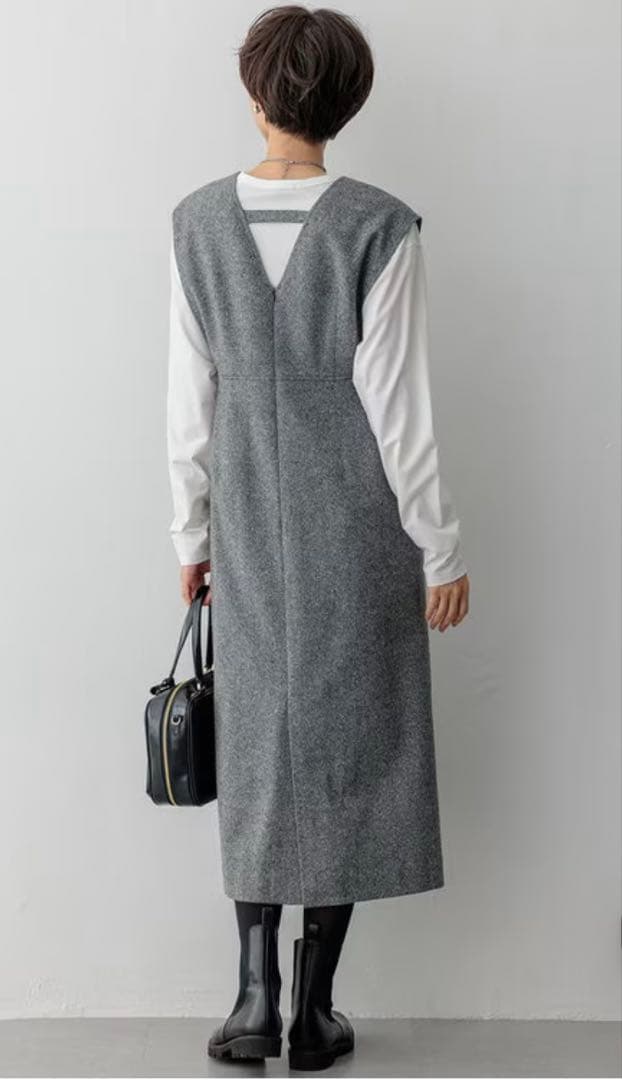 23区 シルクネップヘリンボーン オールインワン ワンピース