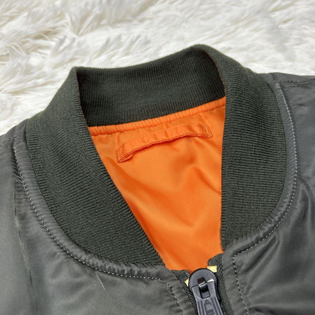 極美品　希少カラー　アルファインダストリーズ　MA-1 グレーカーキ 短丈　XL