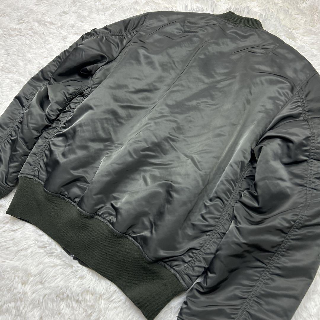 極美品　希少カラー　アルファインダストリーズ　MA-1 グレーカーキ 短丈　XL