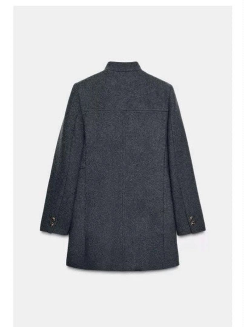 【新品】ZARA ザラ ウール混紡ショート丈ダブルブレストコート xs グレー