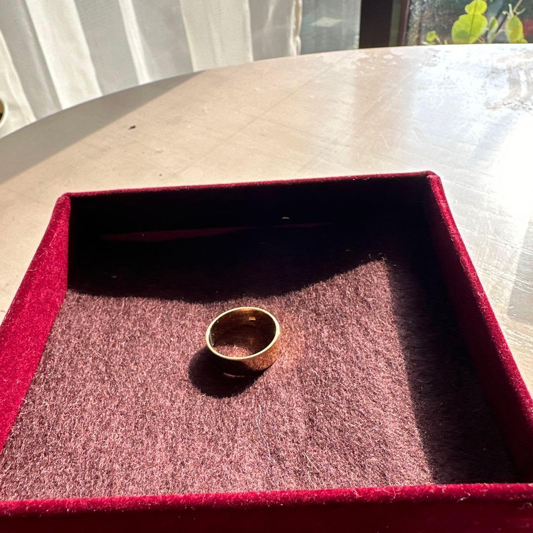 鮫♡K18 平打ち♡イエローゴールドリング　17.5号