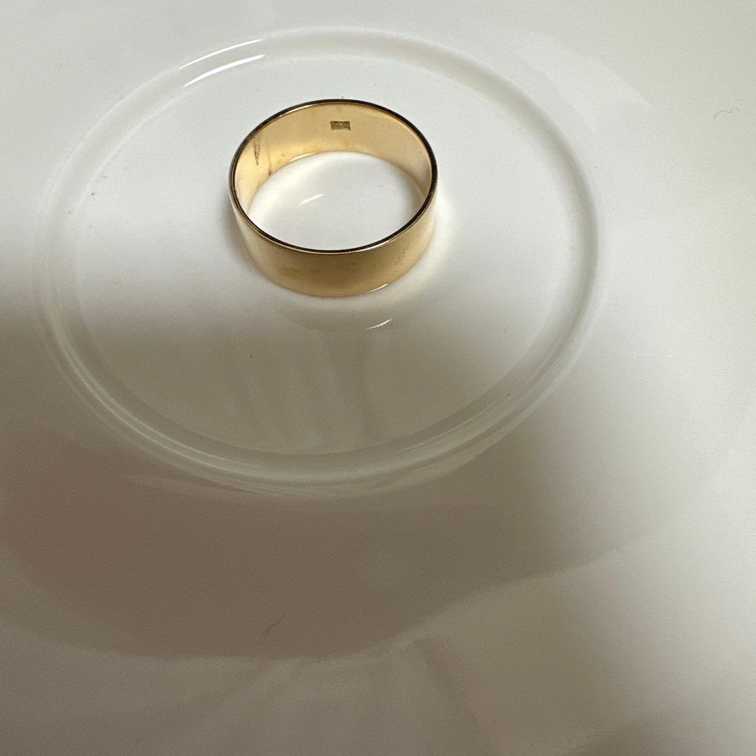 鮫♡K18 平打ち♡イエローゴールドリング　17.5号