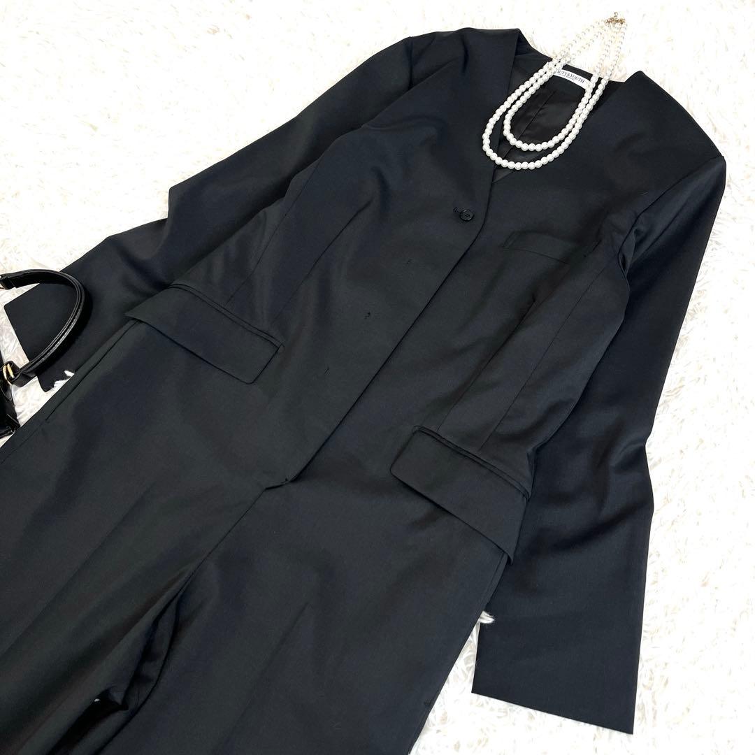 美品☆ ユナイテッドアローズ　ツイルVネックオールインワン　ブラック　Sサイズ