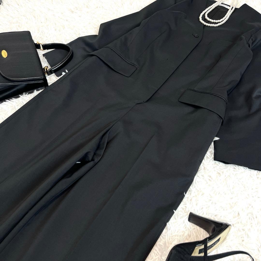 美品☆ ユナイテッドアローズ　ツイルVネックオールインワン　ブラック　Sサイズ