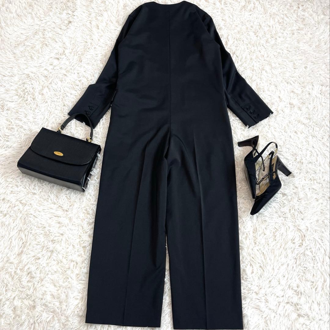 美品☆ ユナイテッドアローズ　ツイルVネックオールインワン　ブラック　Sサイズ