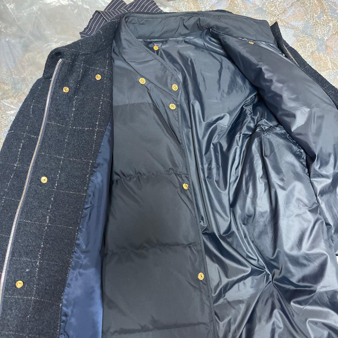 Paul Smith 濃紺チェック柄ウールコート&ダウンジャケット