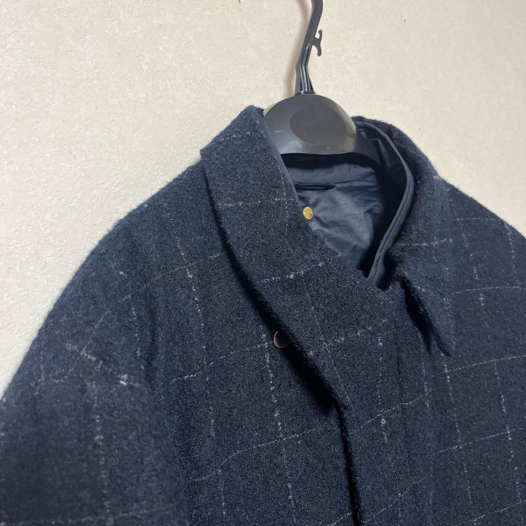 Paul Smith 濃紺チェック柄ウールコート&ダウンジャケット