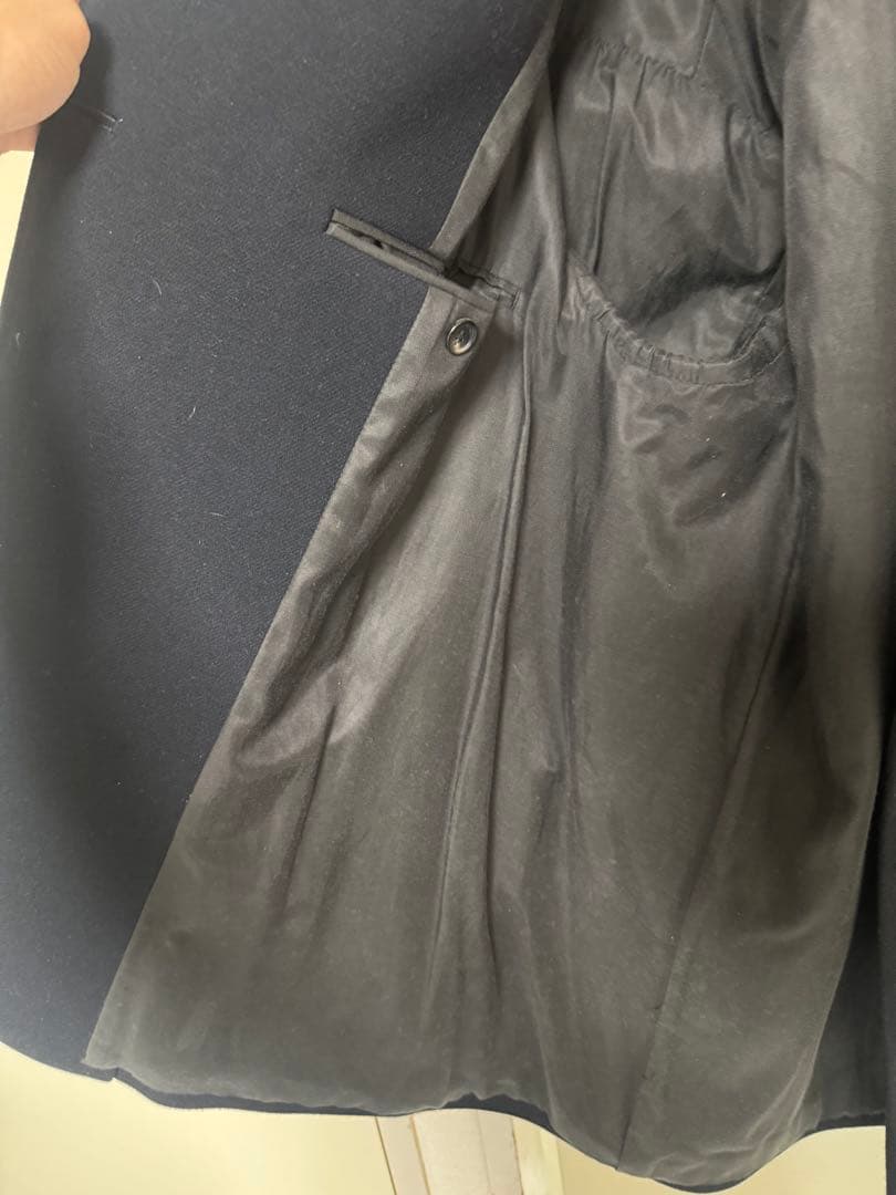 ウール ネイビー ダブルブレスト ピーコート