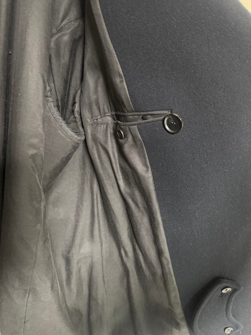 ウール ネイビー ダブルブレスト ピーコート