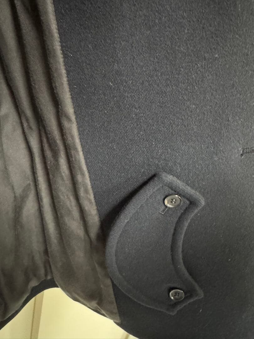 ウール ネイビー ダブルブレスト ピーコート