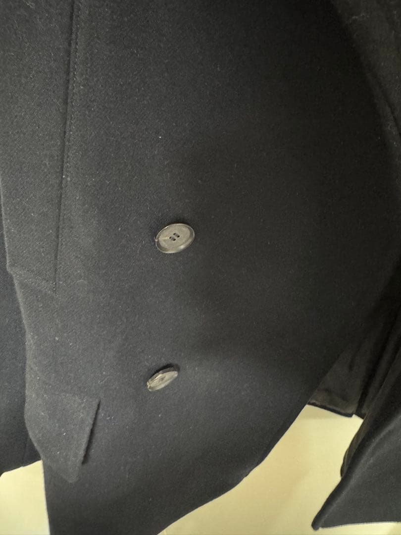 ウール ネイビー ダブルブレスト ピーコート