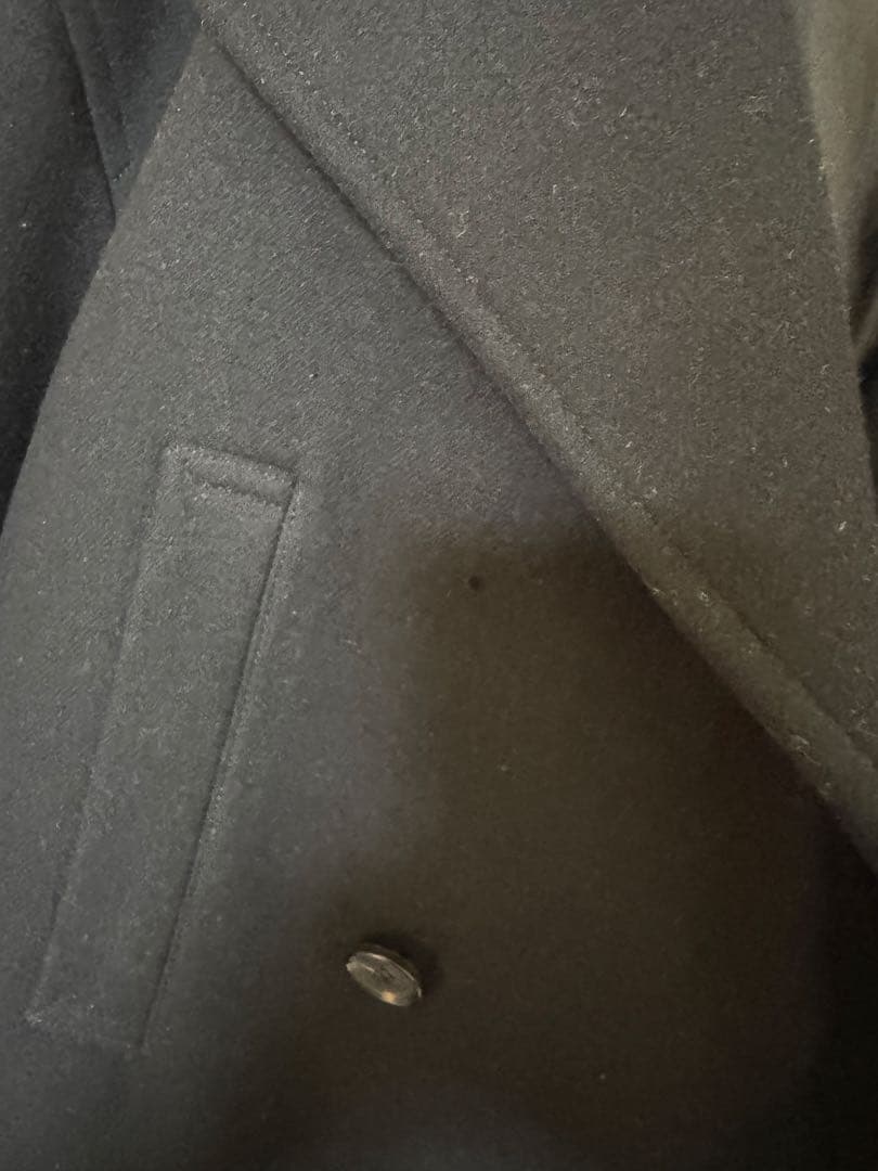 ウール ネイビー ダブルブレスト ピーコート