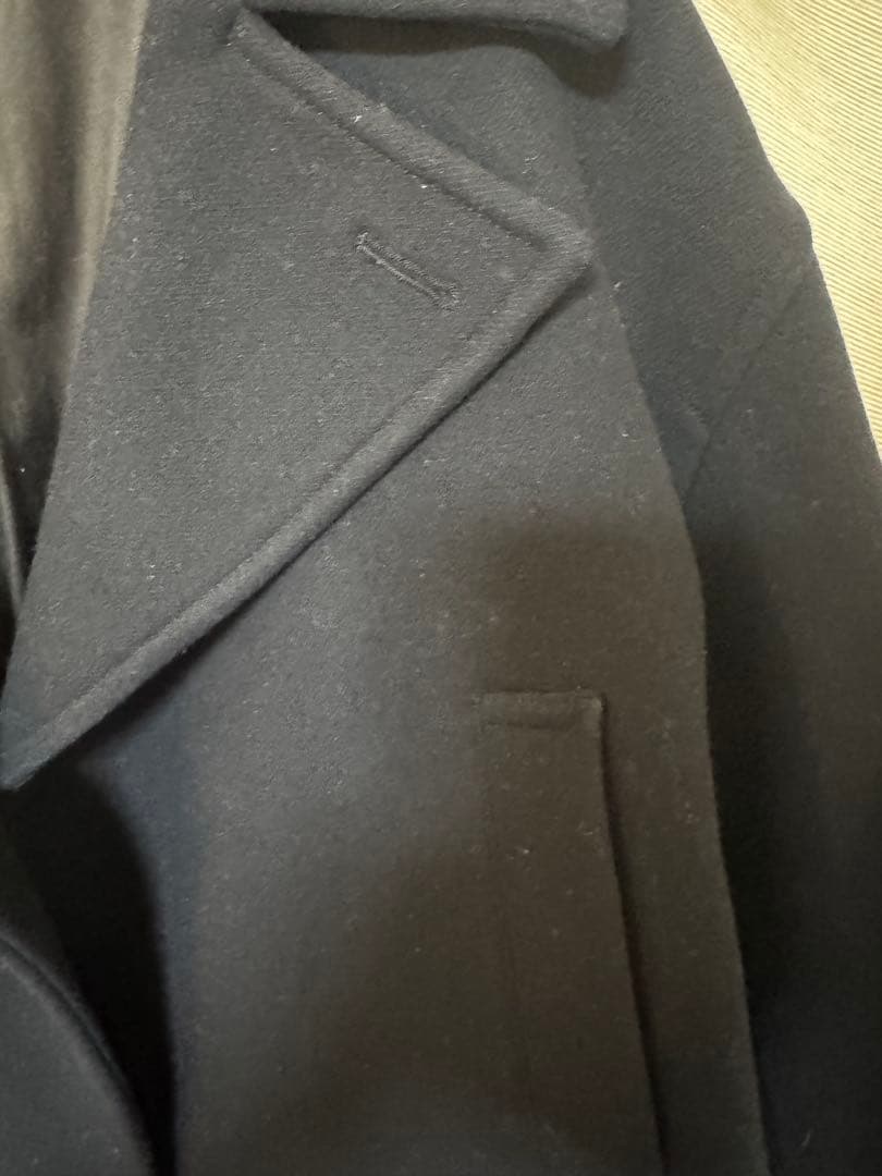 ウール ネイビー ダブルブレスト ピーコート