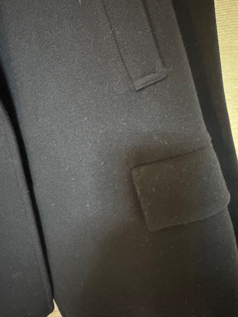 ウール ネイビー ダブルブレスト ピーコート