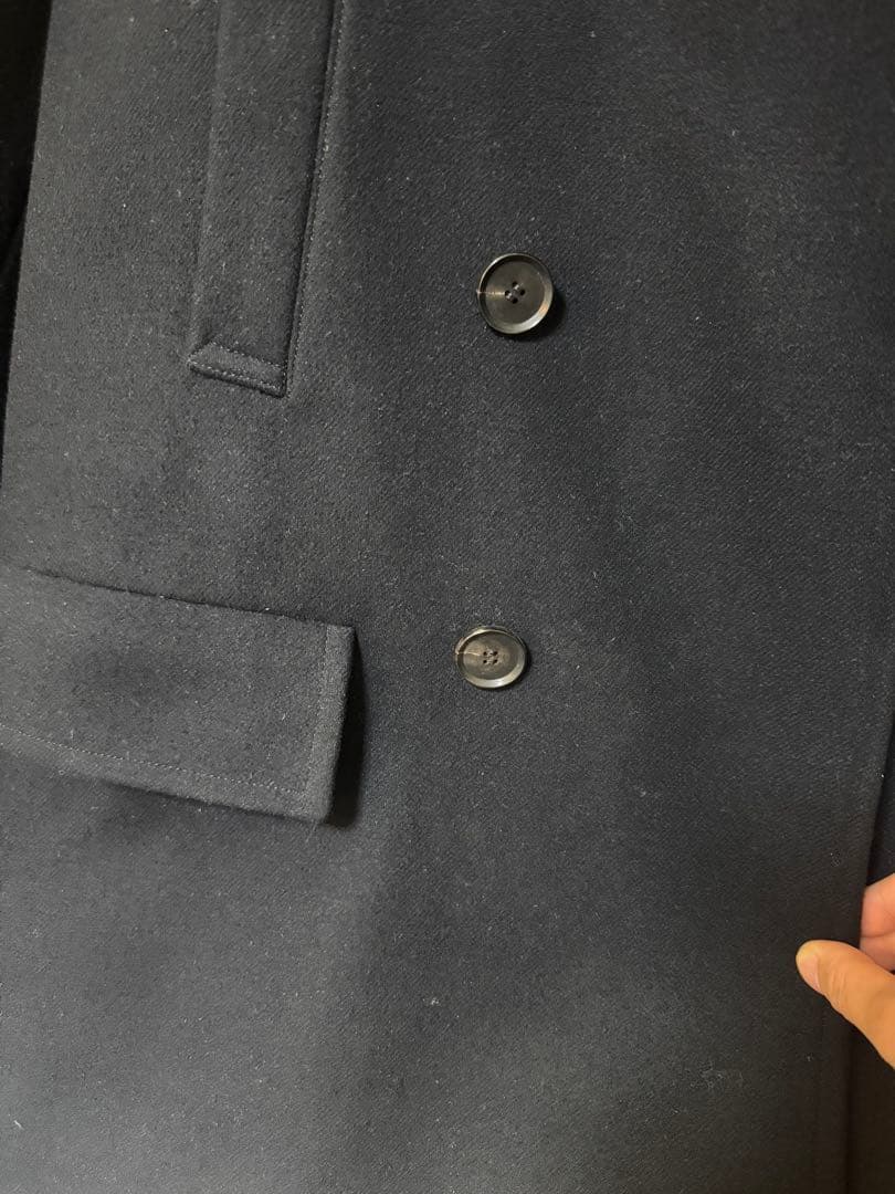 ウール ネイビー ダブルブレスト ピーコート