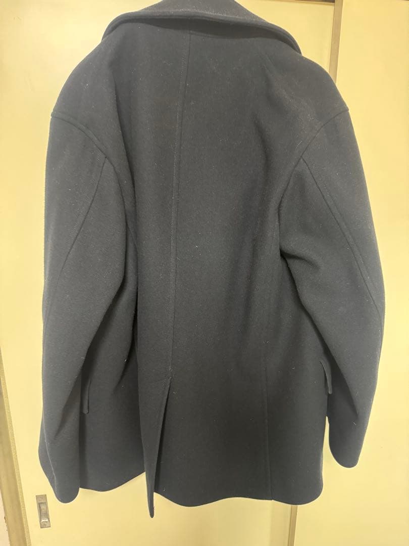 ウール ネイビー ダブルブレスト ピーコート