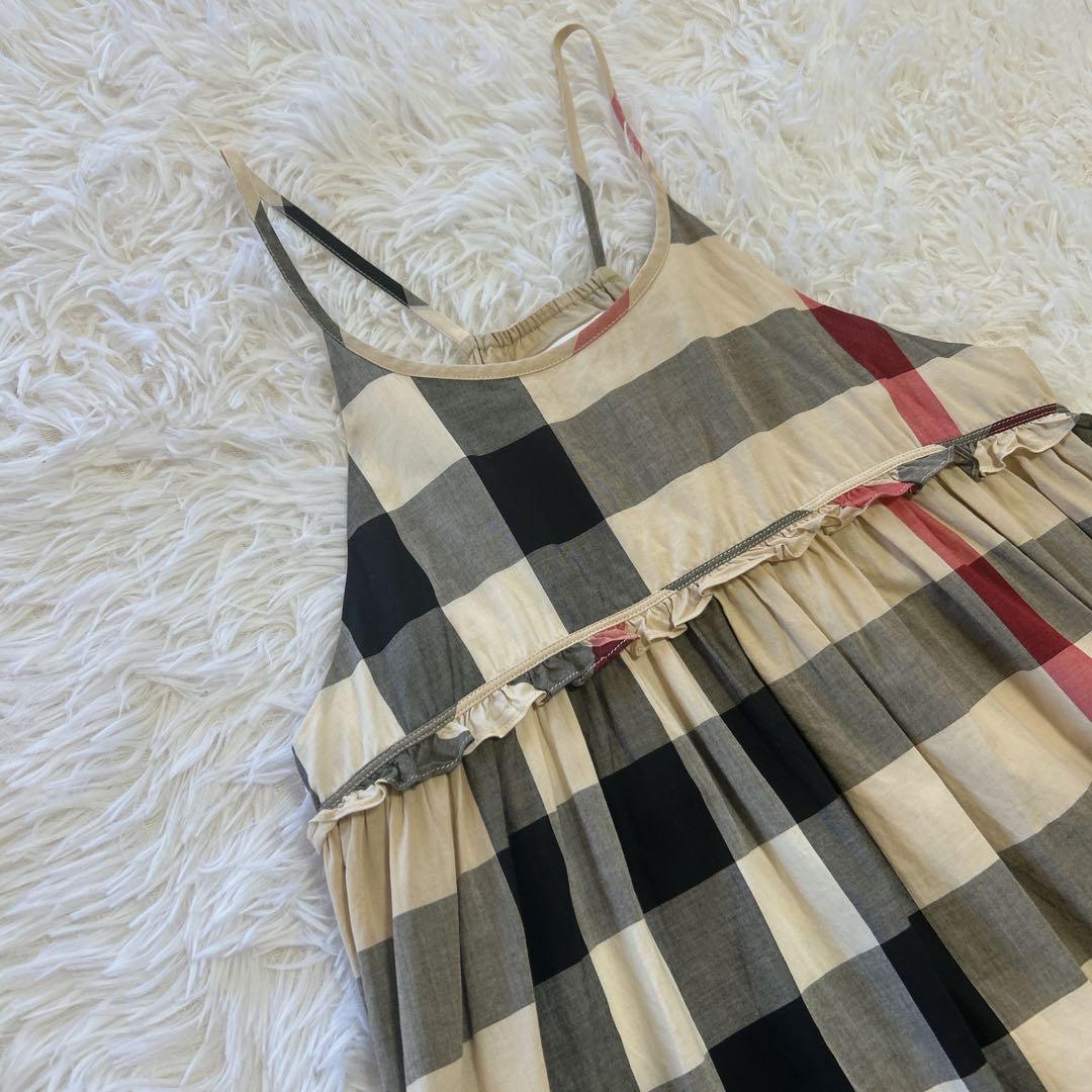 バーバリーチルドレン メガチェック キャミワンピース フリル 14Y 164㎝