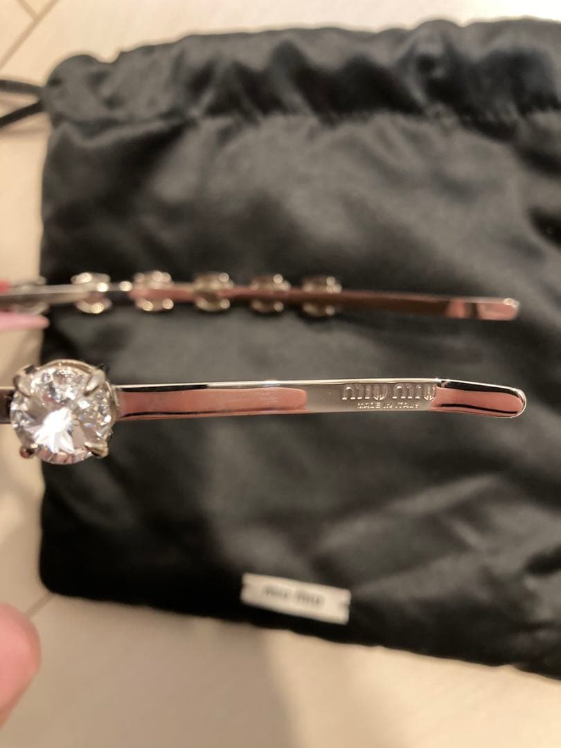 MIU MIU リボン付きクリスタルカチューシャ
