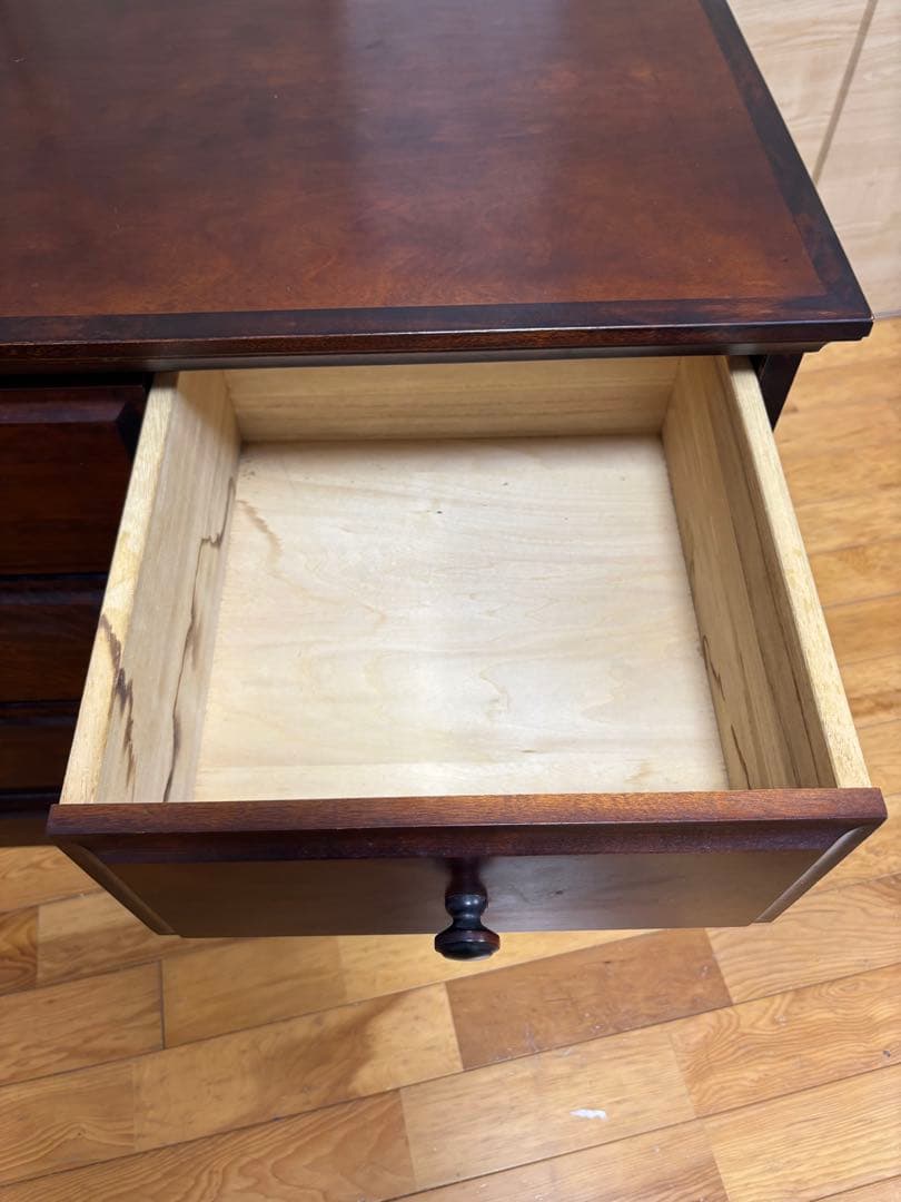 ダークブラウン 木製チェスト 5引き出し