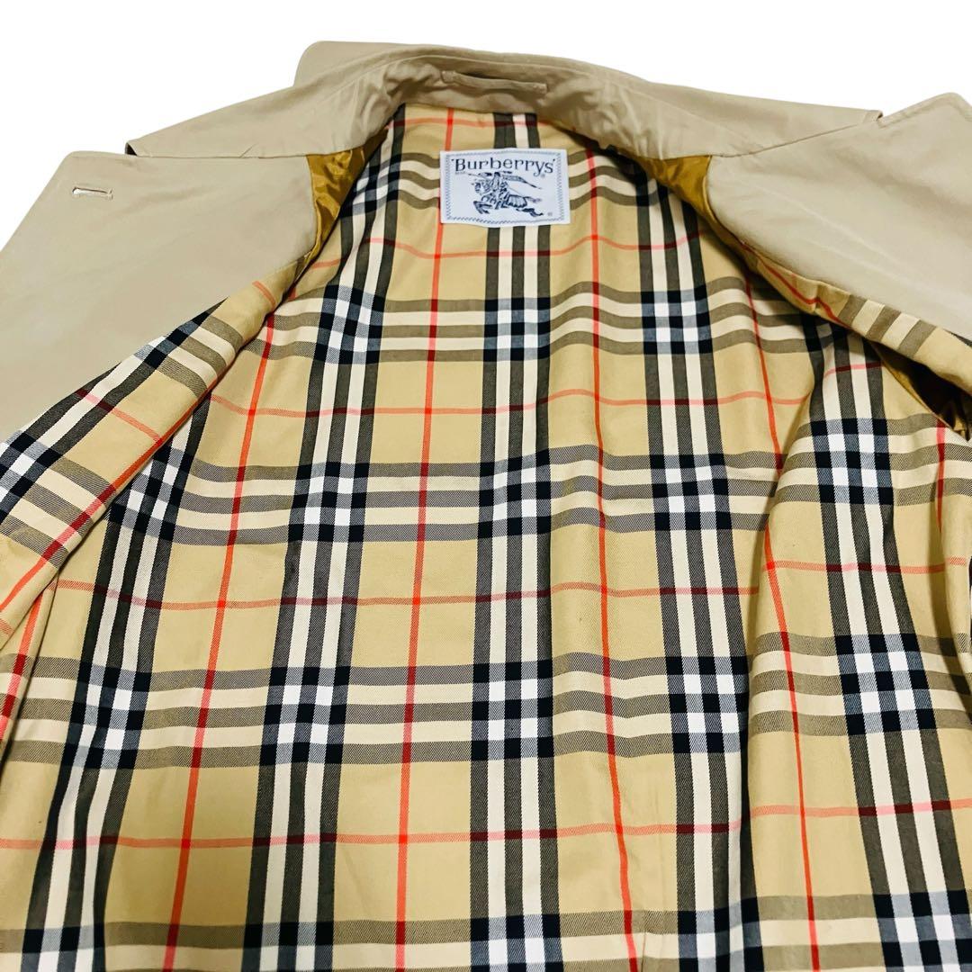 美品✨90's バーバリー トレンチコート ステンカラーコート ノバチェック