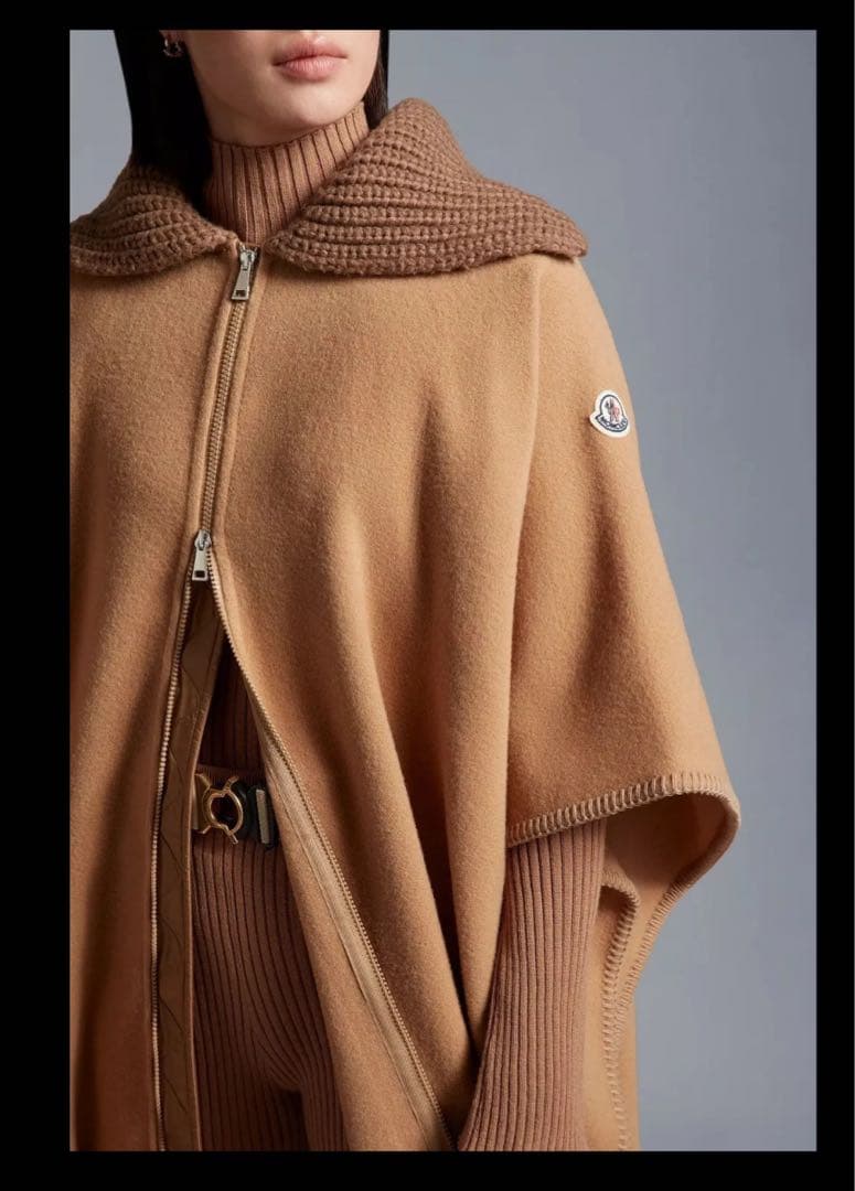 モンクレール　ウールケープ　ポンチョ　moncler