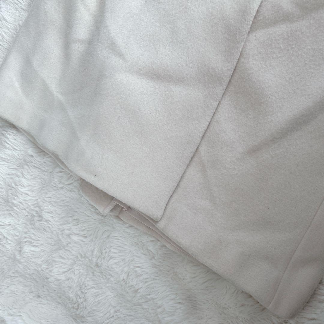 セルフォード★フード　ファー　ロングガウンコート ベルテッド ベルト　アイボリー