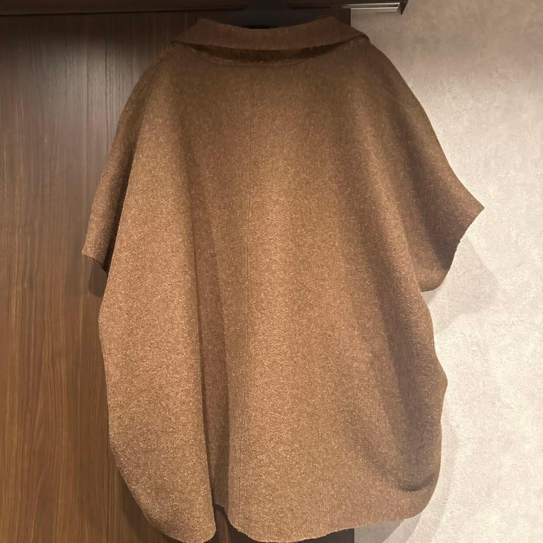 本日最終価格　金額戻ります　今期　ブラウンシニカルリバーシブルポンチョコート