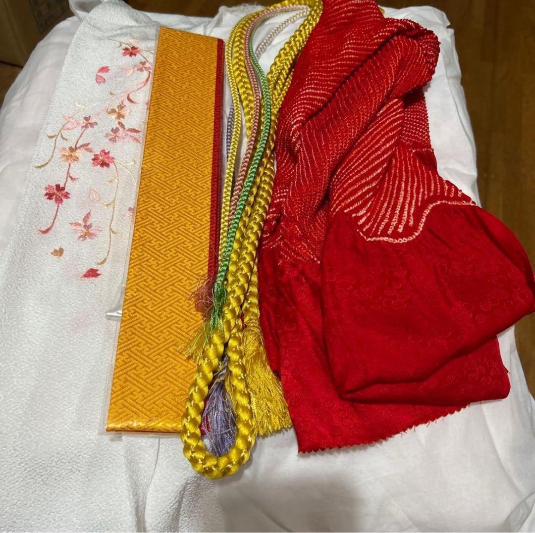 成人式　振袖　緑　青　エメラルドグリーン　クローバー　帯　フルセット