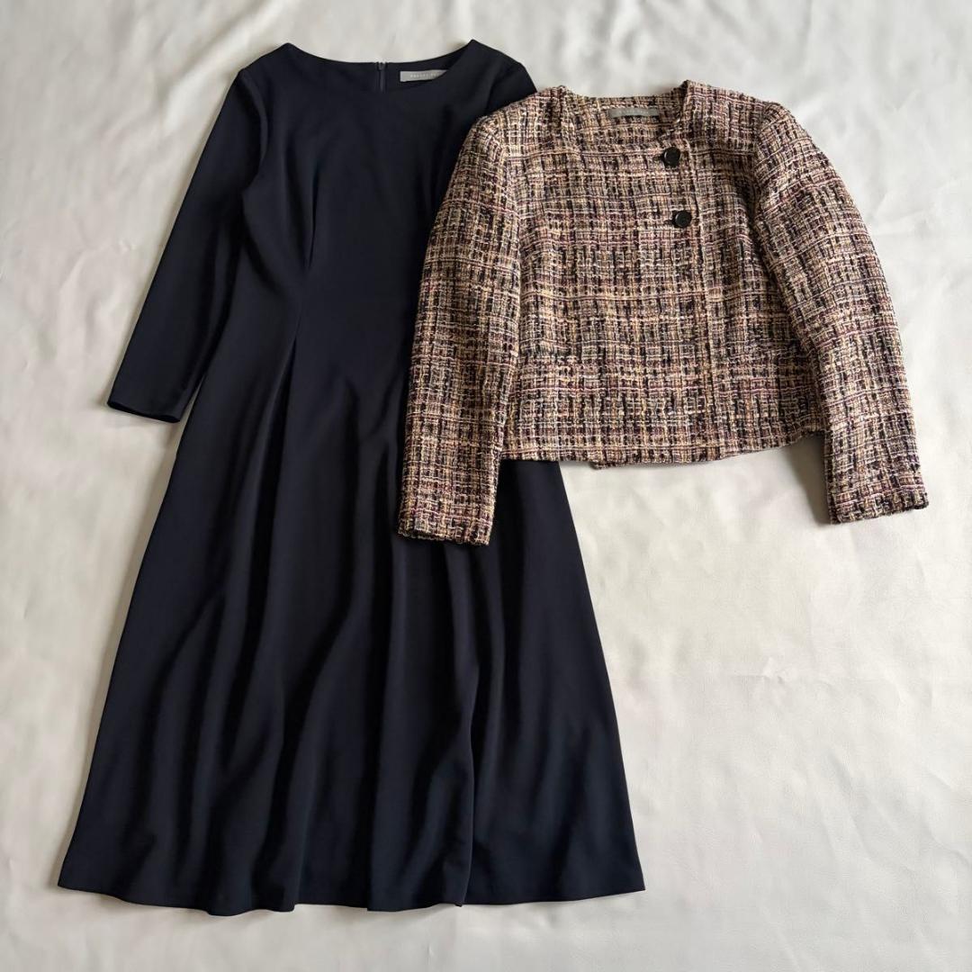 【セオリーリュクス】ワンピース　PEBIAL DERRIE 　ネイビー　36