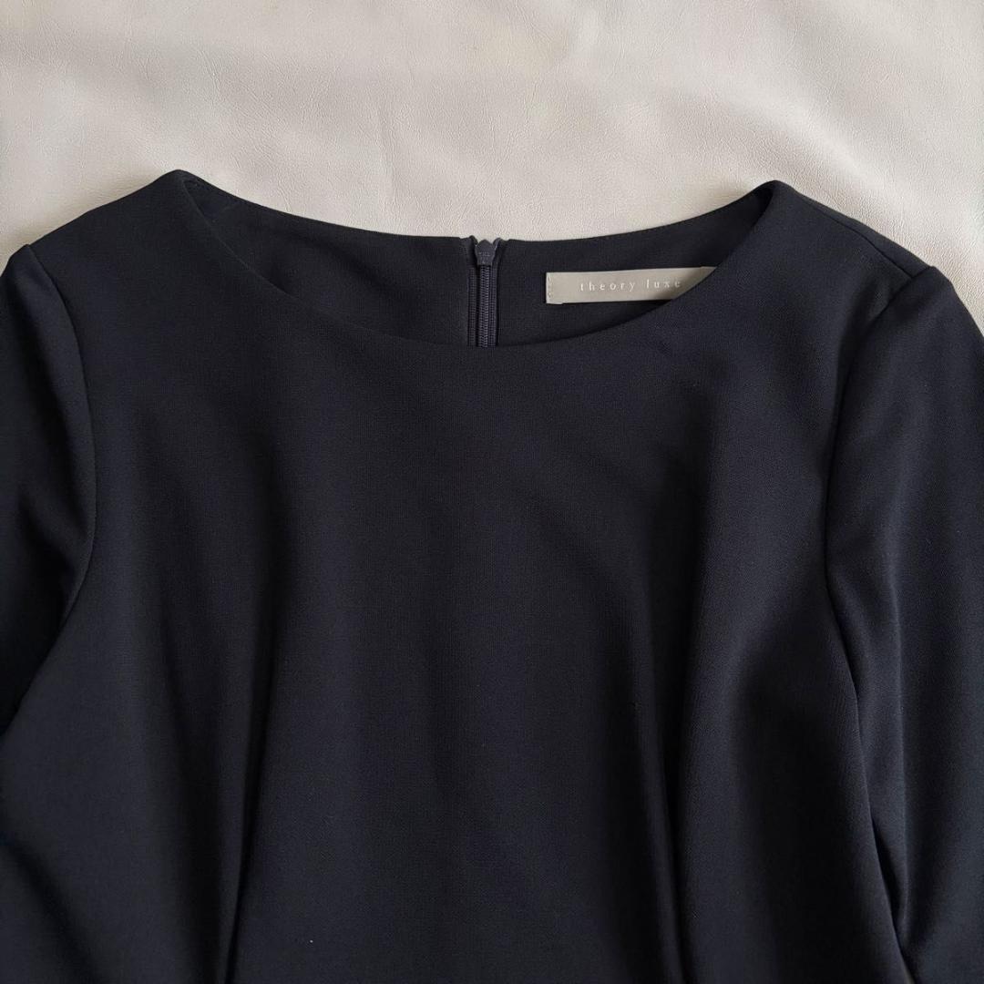 【セオリーリュクス】ワンピース　PEBIAL DERRIE 　ネイビー　36